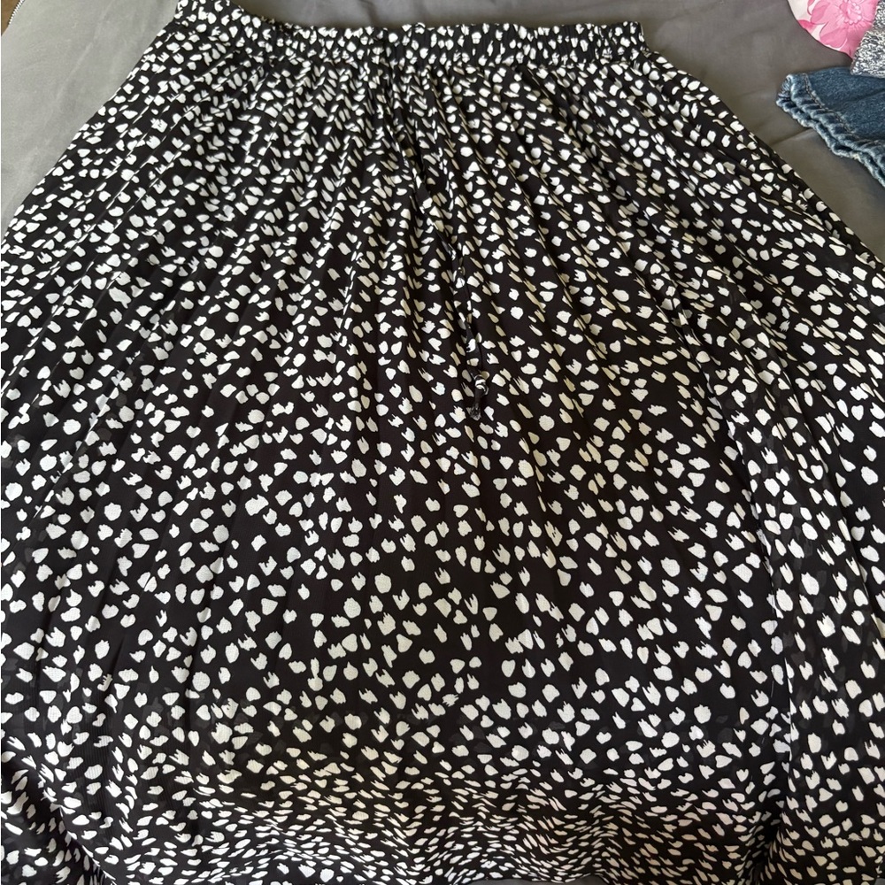 Black and White Vintage Patterned Women's Skirt